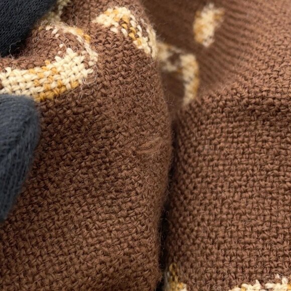 GUCCI Check GG Wool Jacquard Scarf Size 180 Wool 100% Brown/Beige 660025 - Picture 5 of 10